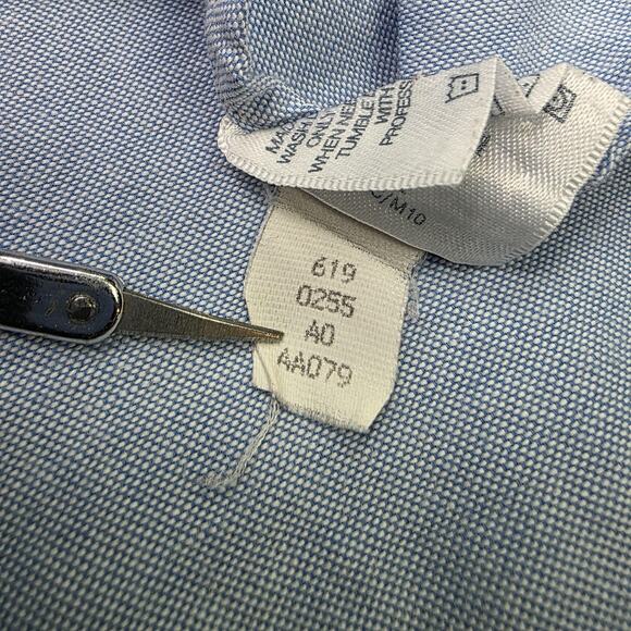 Vintage Lands End Shirt Mens 16 Blue Oxford Cloth Button Down Cotton Long Sleeve - Picture 16 of 16